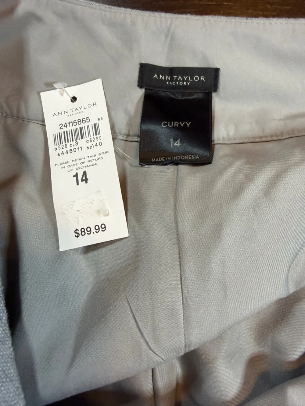 NWT Ann Taylor Wool Lined Trousers Curvy Fit Speckled Gray